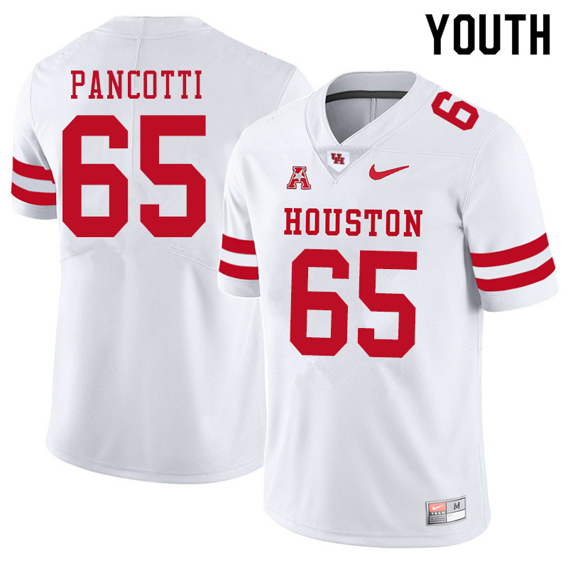 Youth #65 Gio Pancotti Houston Cougars College Football Jerseys Sale-White - Click Image to Close